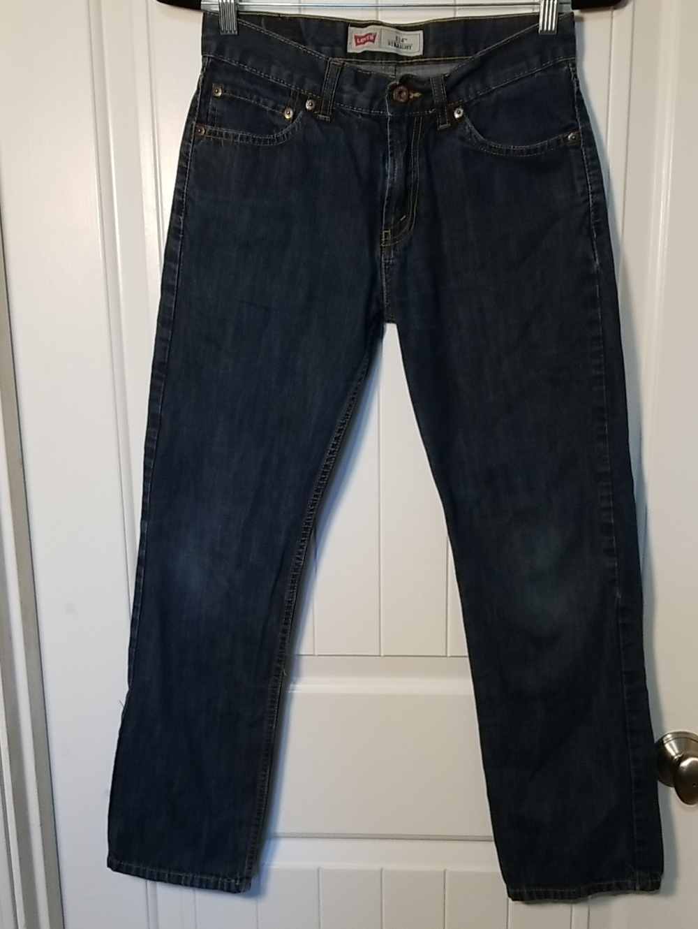 Levi's 514 Straight Dark Indigo Straight Leg Jeans 28X28